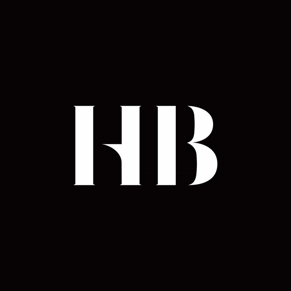 modelo de design de logotipo inicial de carta de logotipo hb vetor