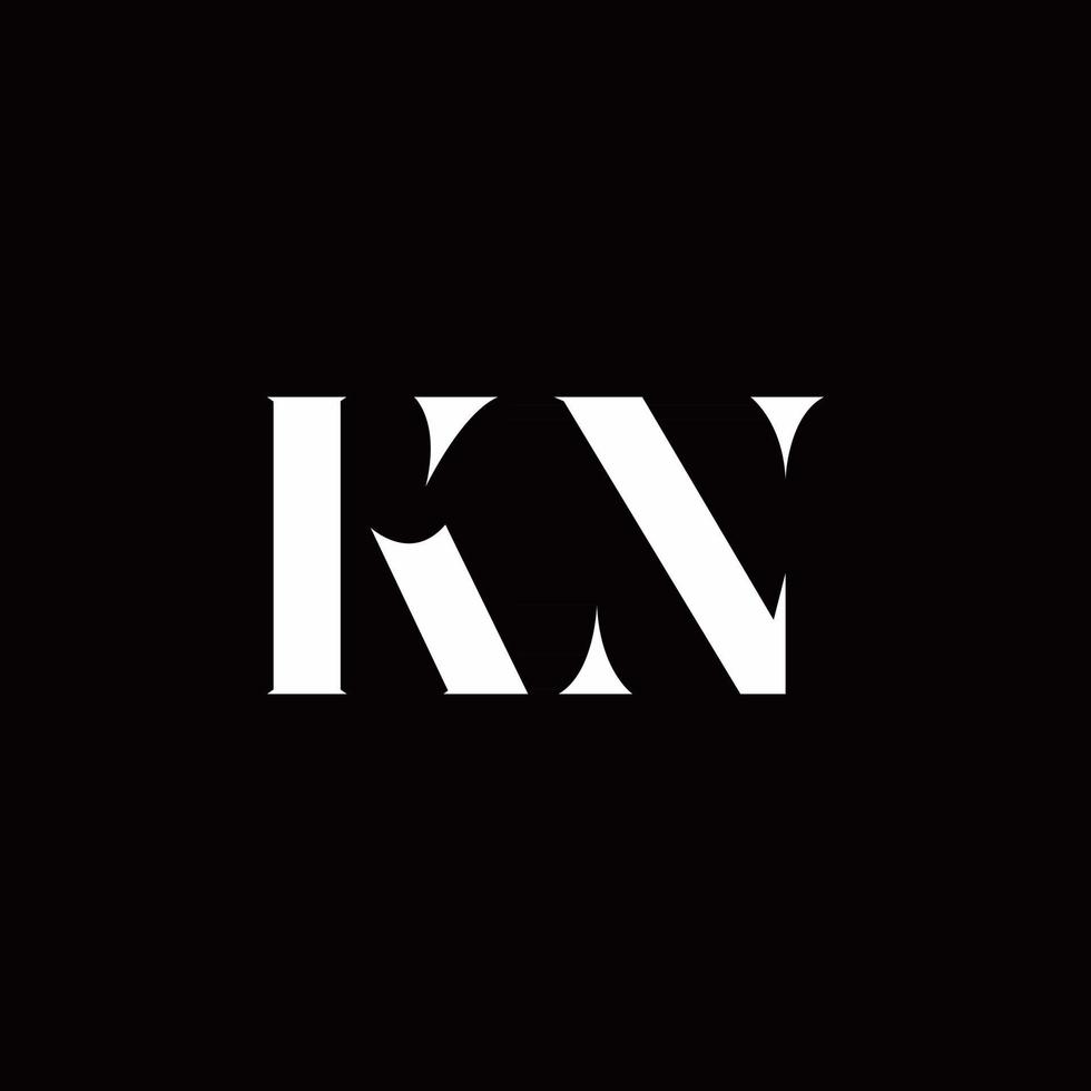 modelo de design de logotipo inicial da letra do logotipo kn vetor