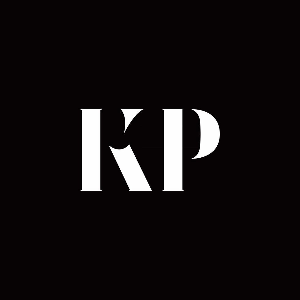 modelo de design de logotipo inicial de carta de logotipo kp vetor