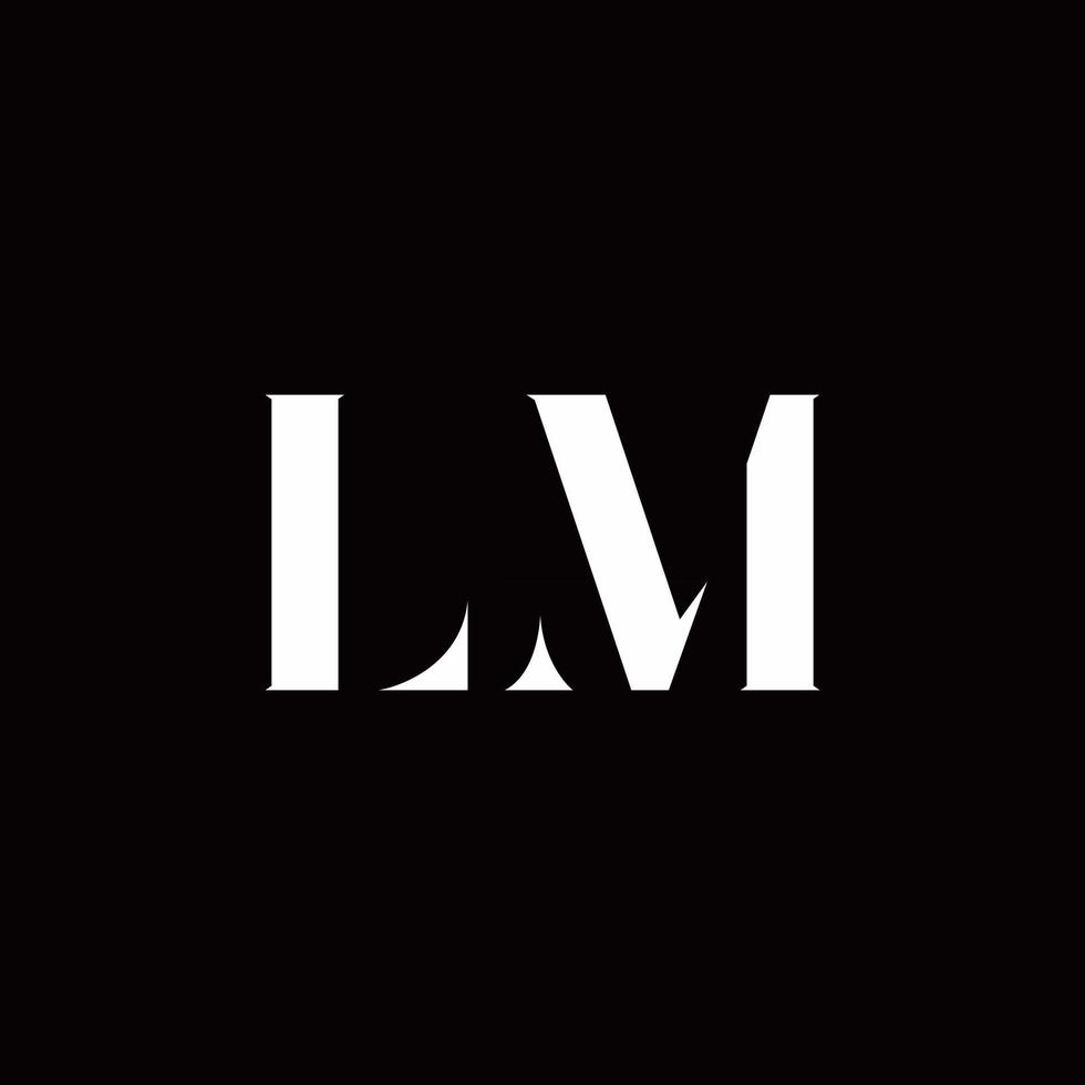 Modelo de design de logotipo inicial de carta de logotipo lm vetor