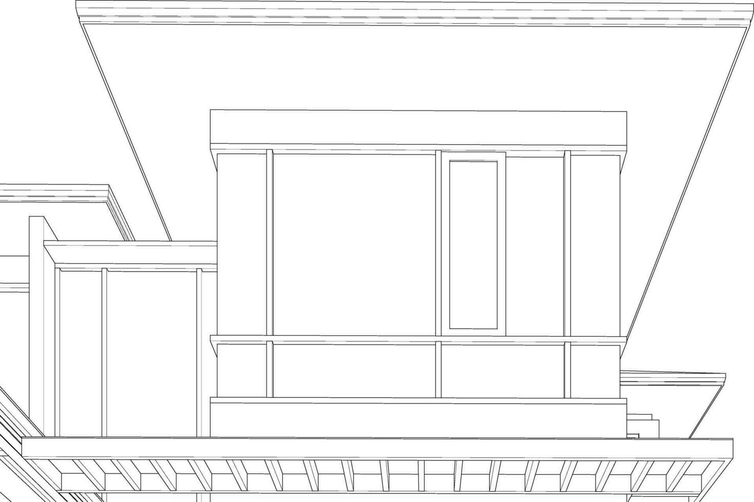 3d ilustração do residencial projeto vetor