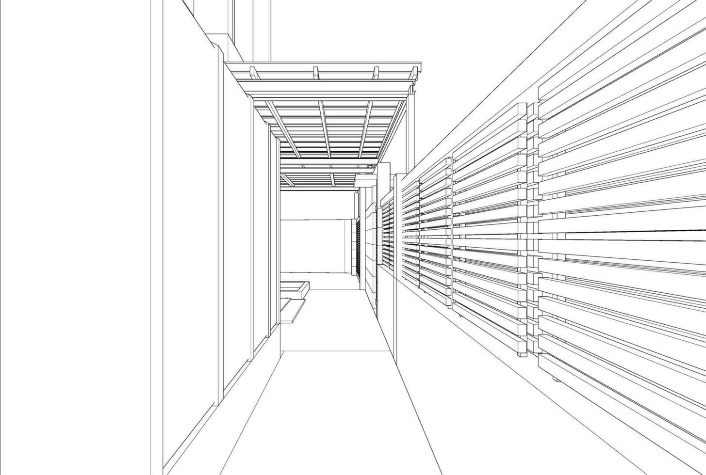 3d ilustração do residencial projeto vetor