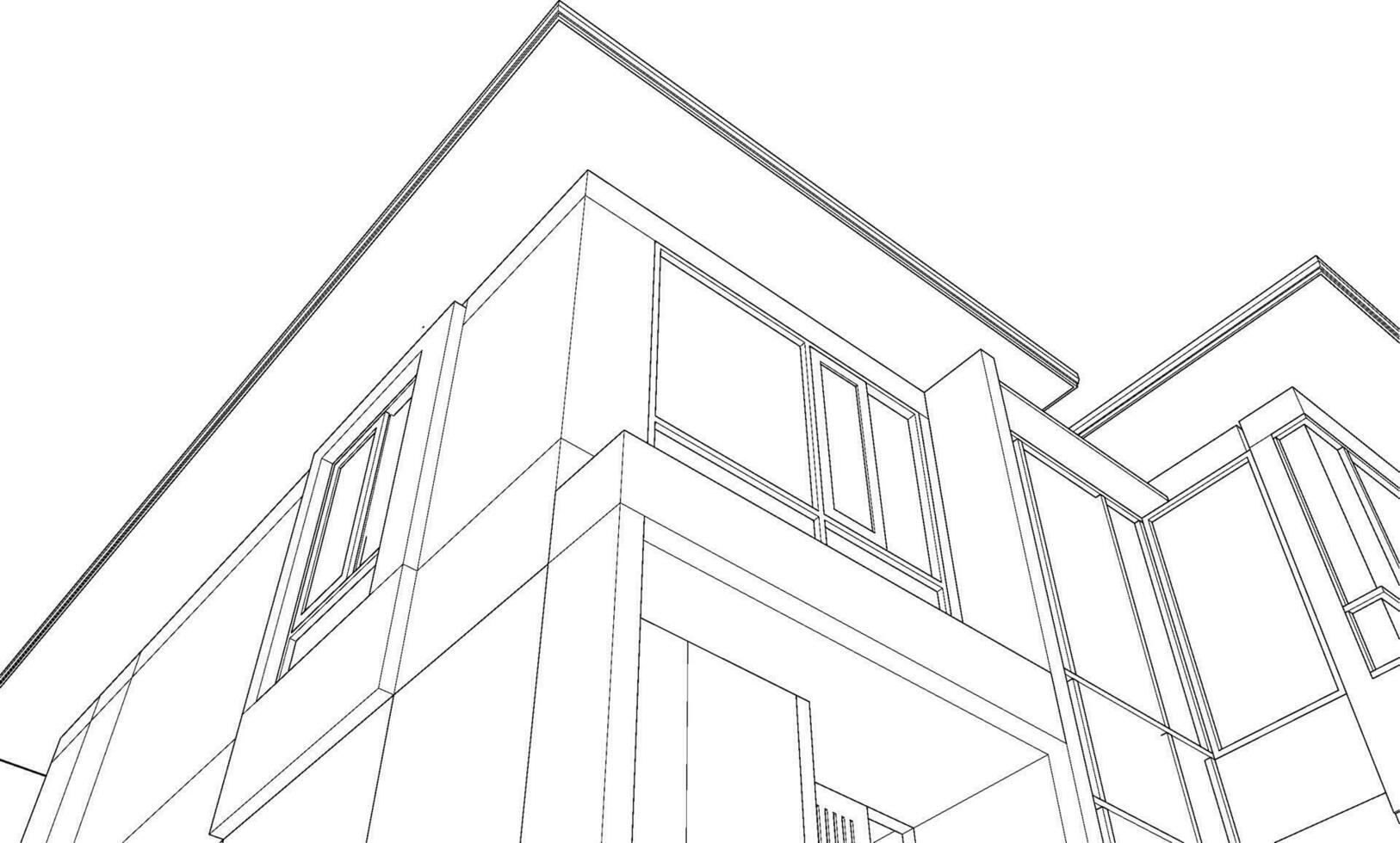 3d ilustração do residencial projeto vetor