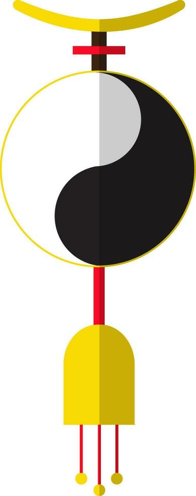 yin e yang estilo do chinês ícone para decoração com metade sombra. vetor