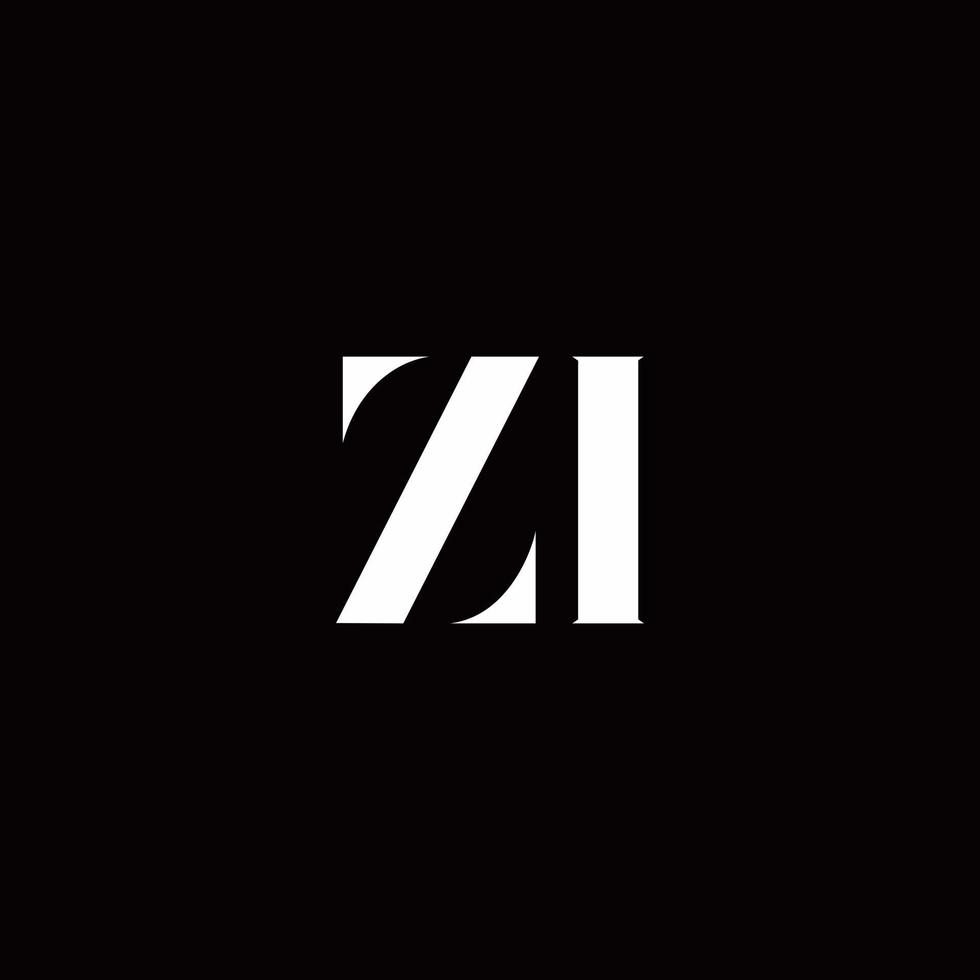 modelo de design de logotipo inicial de carta de logotipo zi vetor