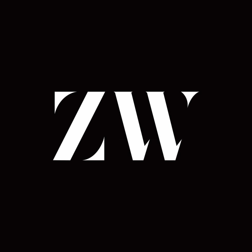 modelo de design de logotipo inicial de carta de logotipo zw vetor