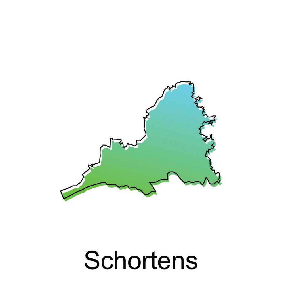 Schortens cidade mapa ilustração. simplificado mapa do Alemanha país vetor Projeto modelo