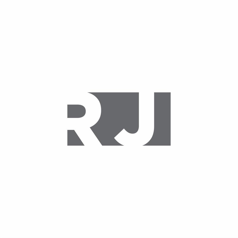 Monograma do logotipo rj com modelo de design de estilo de espaço negativo vetor
