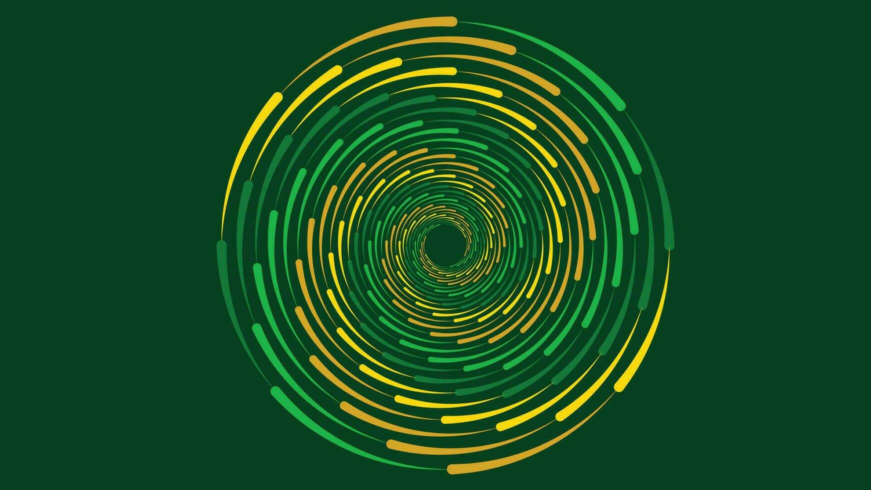 abstrato vórtice espiral pontilhado fundo dentro Sombrio verde. isto vórtice Projeto símbolo pode estar usava Como uma ciclone do informação.n vetor