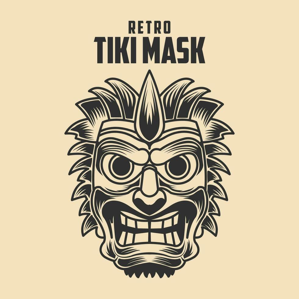 retro tiki mascarar vetor estoque ilustração