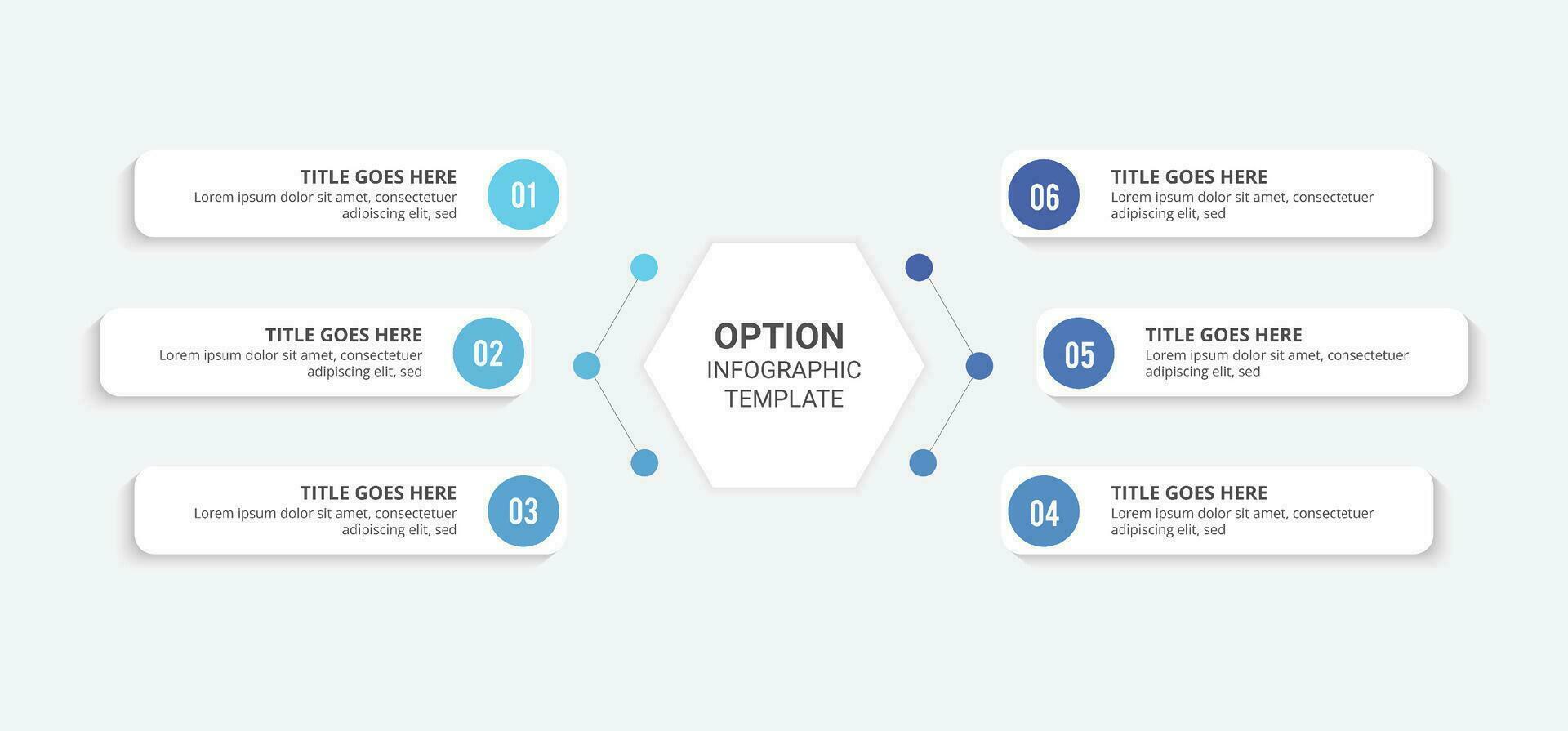 seis 6 passos opções volta infográfico modelo Projeto vetor