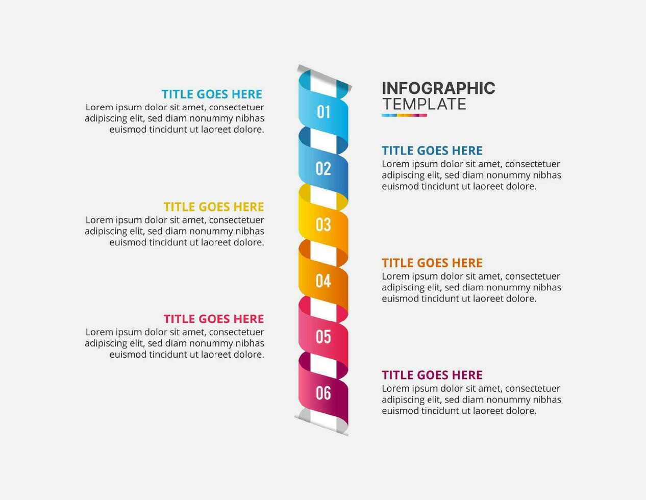 seis 6 opções planejador, criativo Linha do tempo o negócio infográfico Projeto modelo vetor