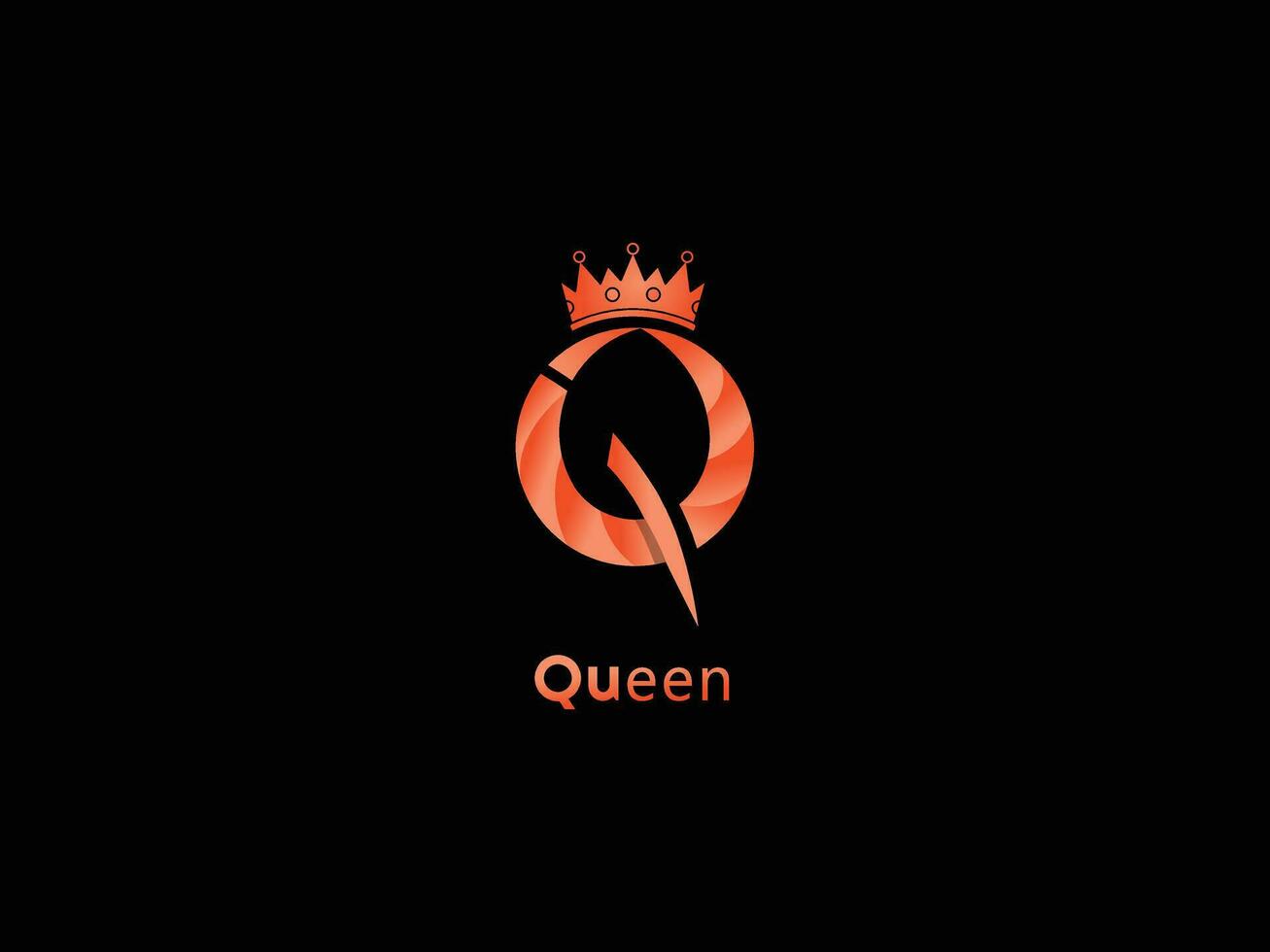 rainha logotipo Projeto carta q vetor