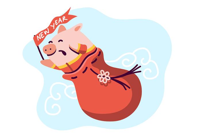 Porco chinês do ano novo vetor