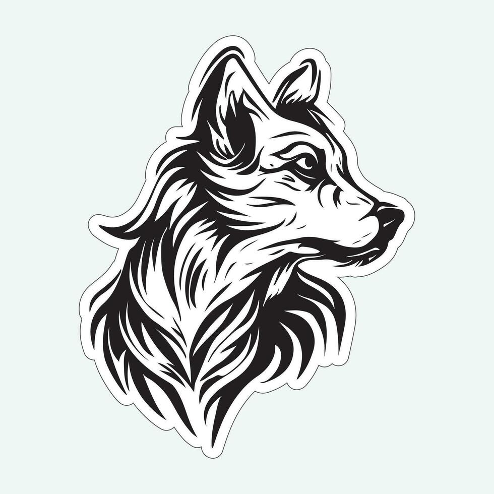 cachorro arte Preto e branco adesivo para impressão vetor