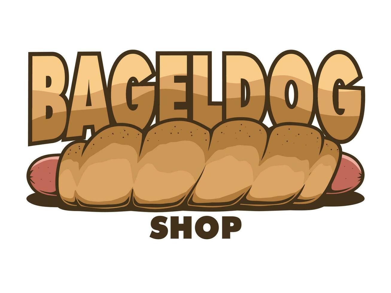 bagel cachorro fazer compras logotipo modelo vetor