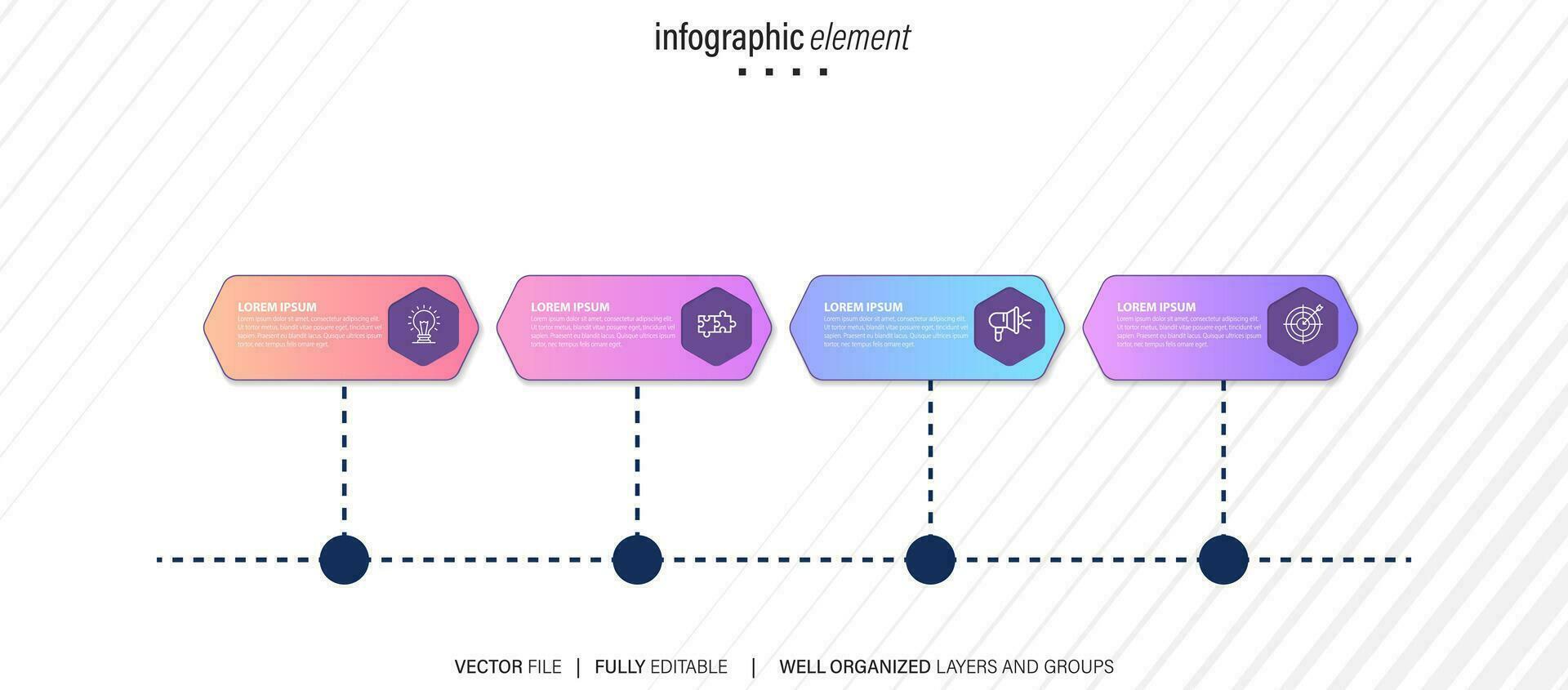 apresentação o negócio infográfico modelo colorida com 4 degrau vetor