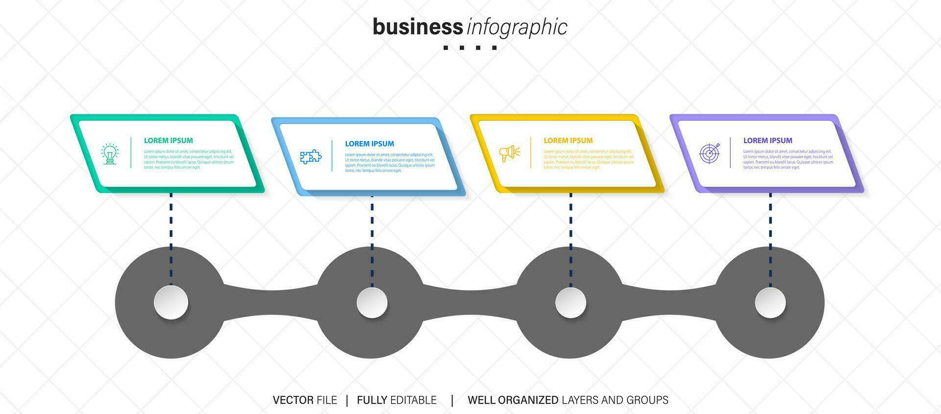 visualização de dados de negócios. linha do tempo infográfico ícones projetados para abstrato base modelo marco elemento diagrama moderno processo tecnologia digital marketing dados apresentação gráfico vetorial vetor