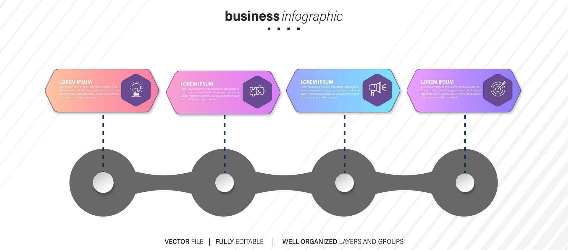 visualização de dados de negócios. linha do tempo infográfico ícones projetados para abstrato base modelo marco elemento diagrama moderno processo tecnologia digital marketing dados apresentação gráfico vetorial vetor