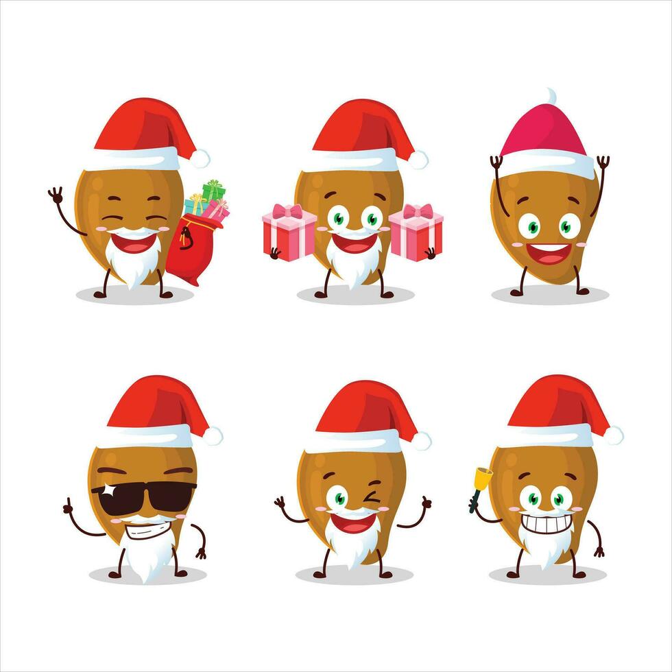 santa claus emoticons com zapote desenho animado personagem vetor