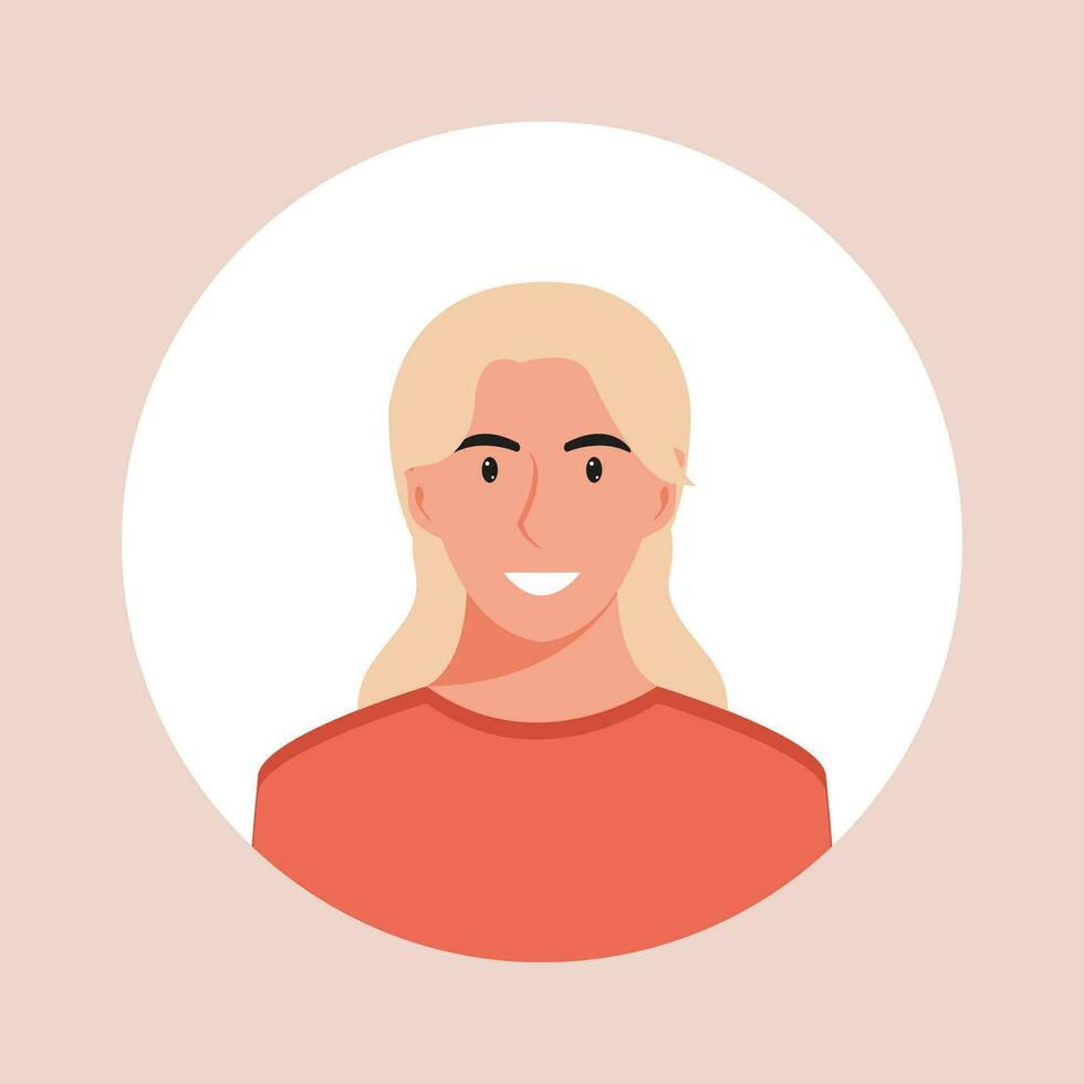 círculo a avatar com a retrato mulheres do vários raças e penteados. coleção do do utilizador perfis. volta ícone com feliz sorridente humano. colorida plano vetor ilustração.