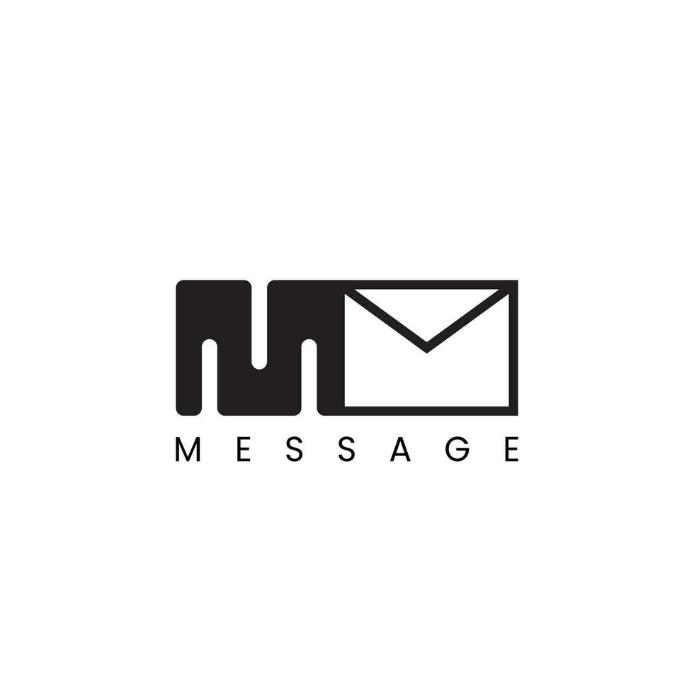 uma combinação do a carta m logotipo e a envelope ícone que é uma símbolo do a mensagem vetor