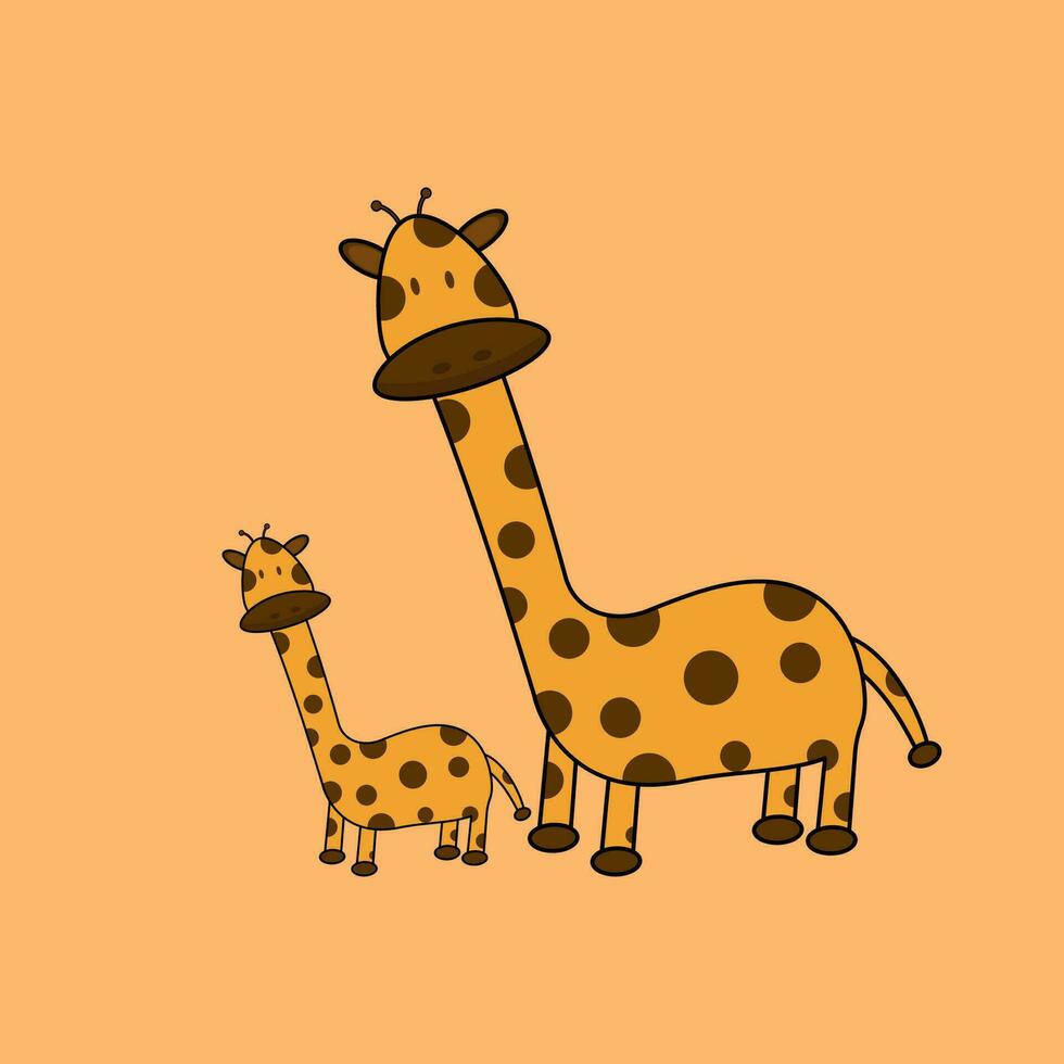 girafas e filhotes gráfico vetor Projeto