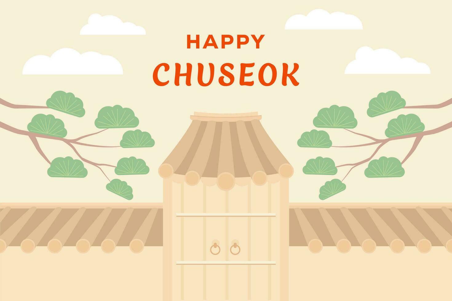 vetor plano Projeto feliz chuseok ilustração conceito