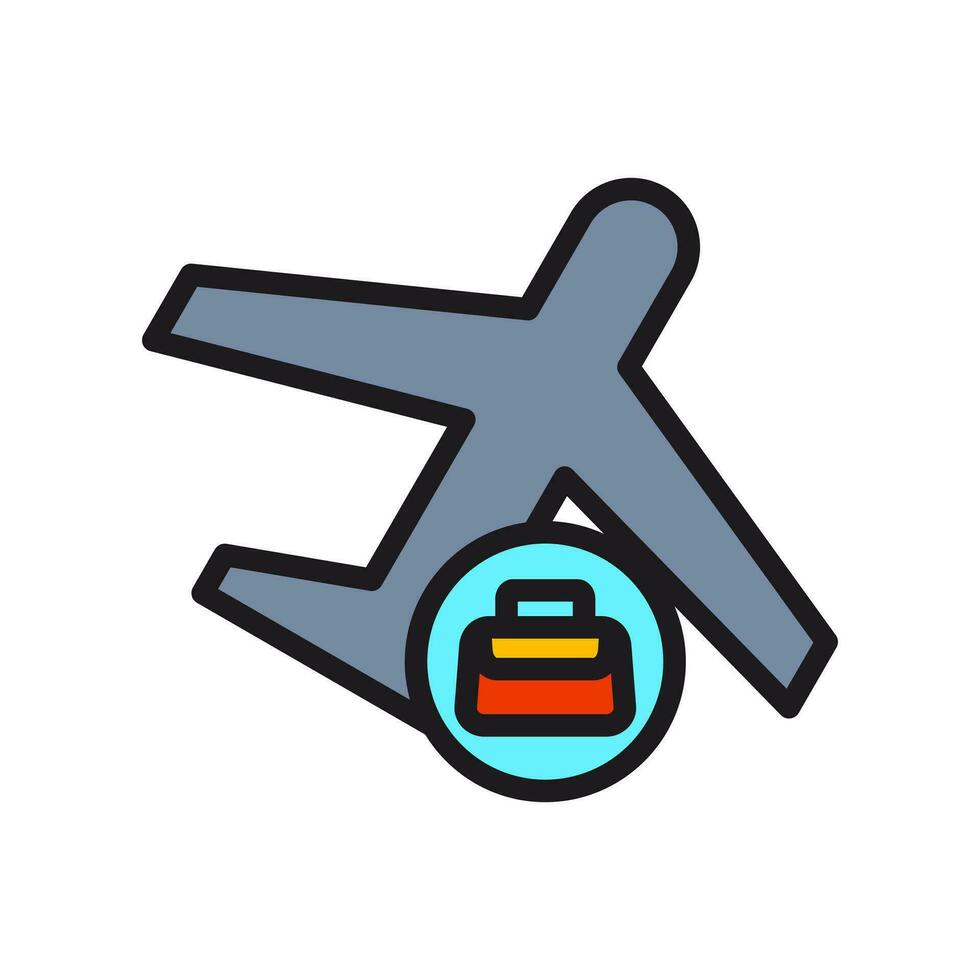 o negócio viagem ícone, mala de viagem e avião, o negócio viagem ícone para rede e Móvel aplicativo, vetor ilustração em branco fundo