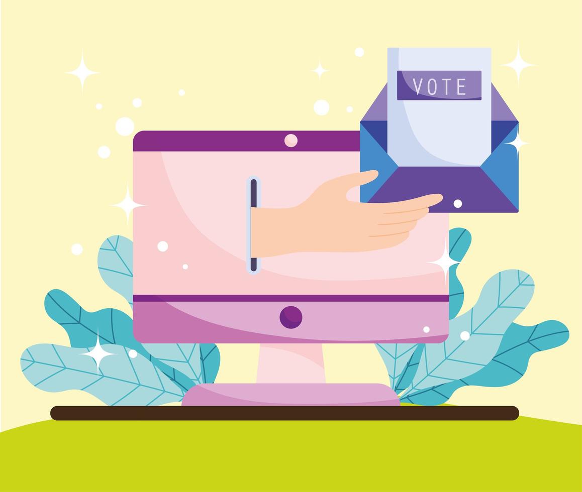 envelope de voto online vetor