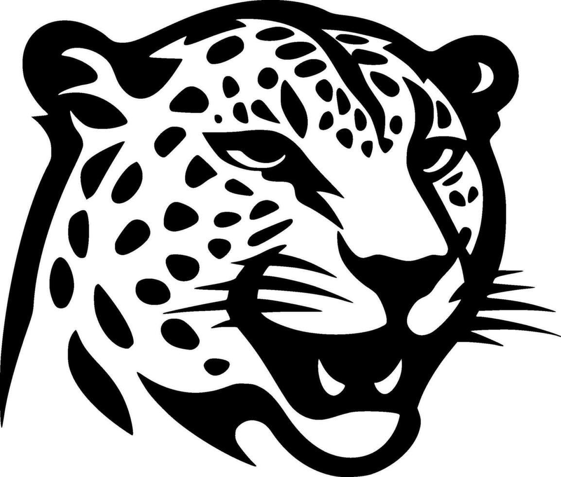 leopardo, Preto e branco vetor ilustração