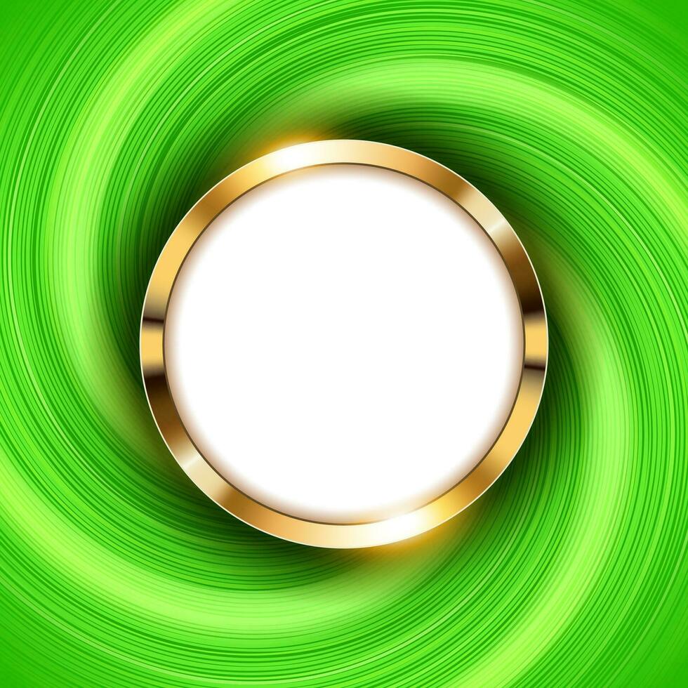 metálico ouro anel com texto espaço e redemoinho luz, vetor ilustração