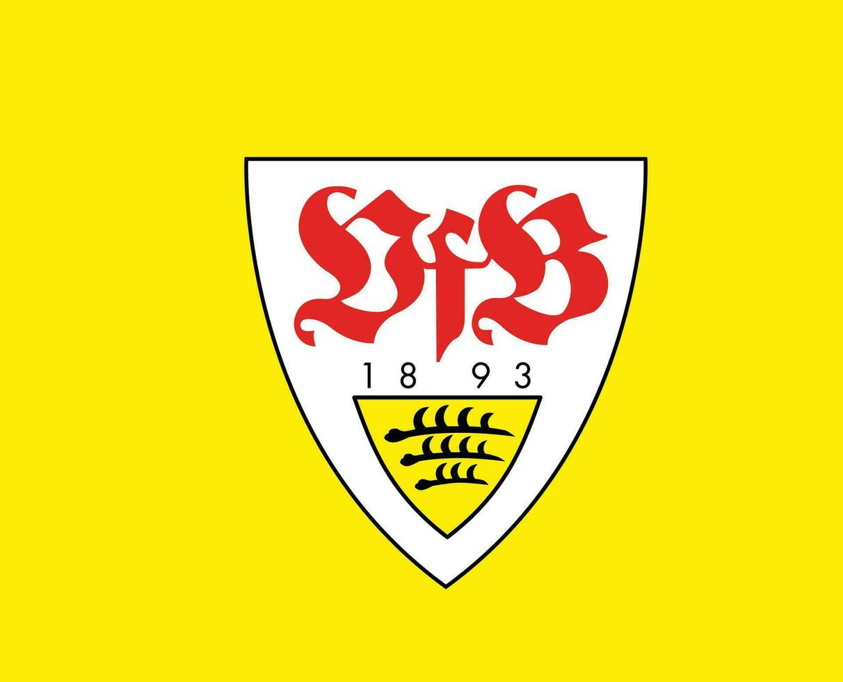 Estugarda clube símbolo logotipo futebol Bundesliga Alemanha abstrato Projeto vetor ilustração com amarelo fundo