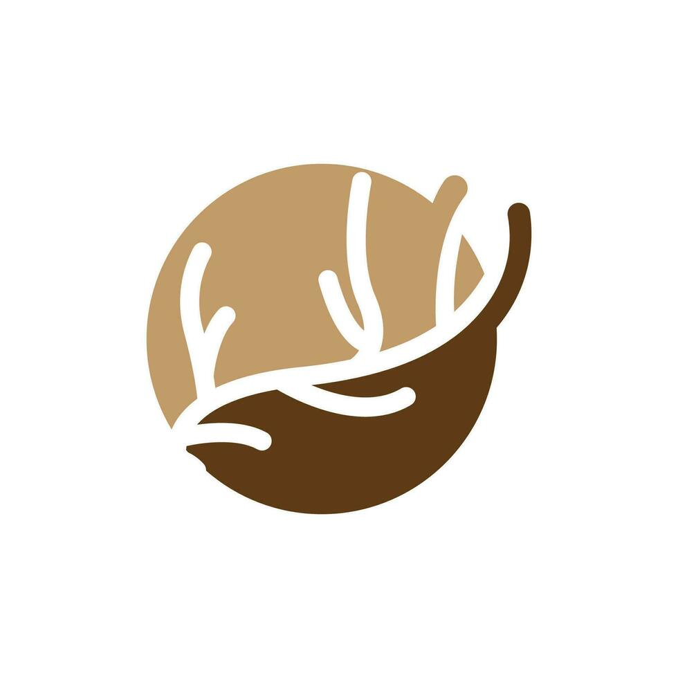 veado chifre logotipo Projeto chifre animal ilustração minimalista simples símbolo ícone vetor