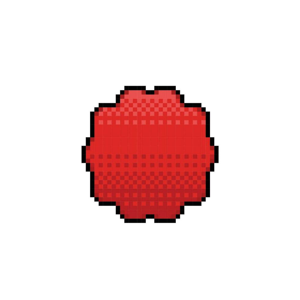 vermelho em branco ondulado círculo placa dentro pixel arte estilo vetor