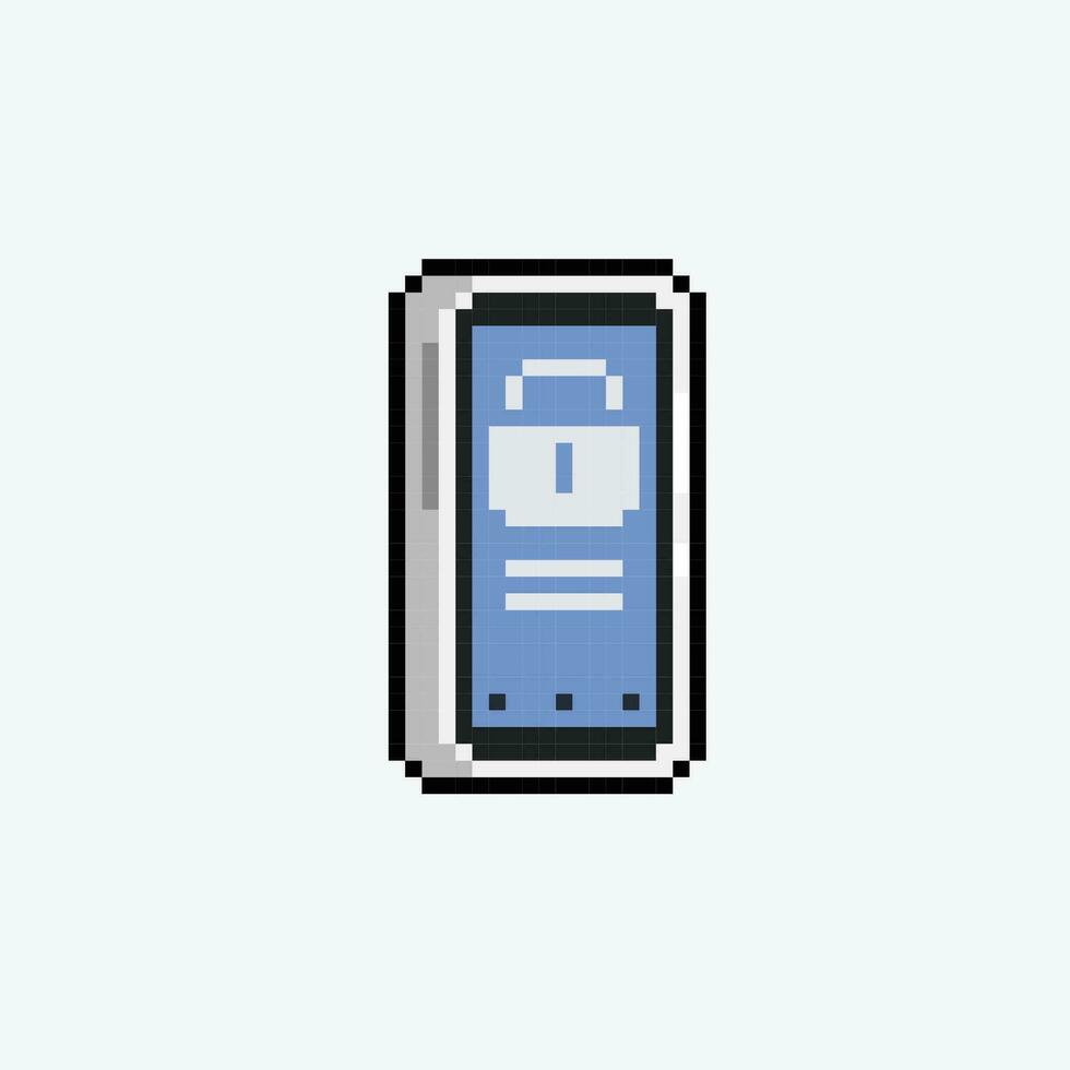 branco telefone com cadeado placa dentro pixel arte estilo vetor
