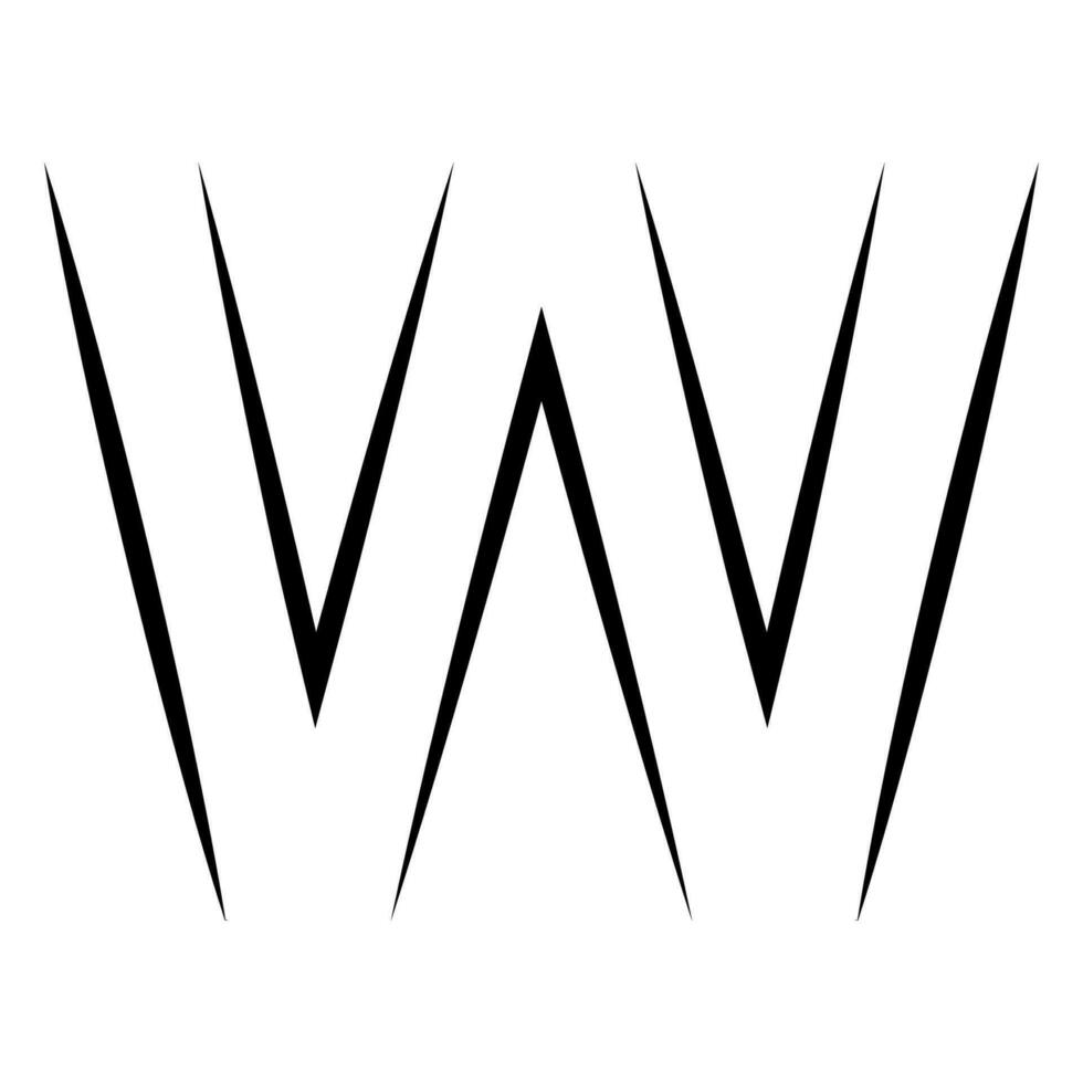 W logotipo estúdio carta W Projeto ícone logótipo tecnologia Fonte vetor