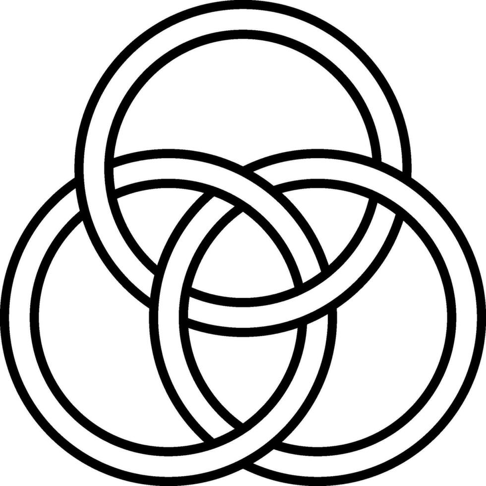 padrões entrelaçados 3 argolas logotipo tatuagem plexo círculos entrelaçados vetor