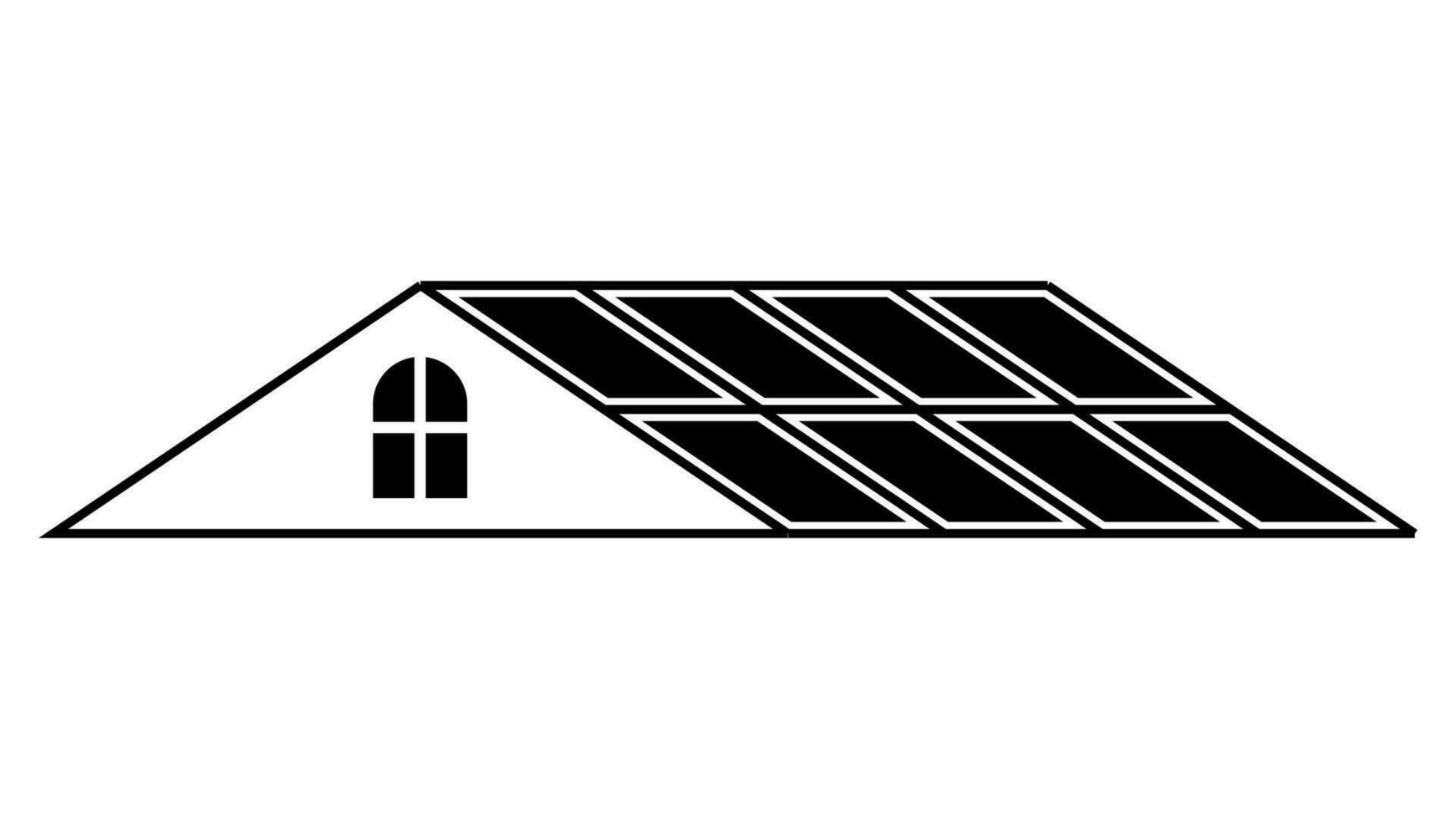 residencial construção cobertura com solar painéis, verde eletricidade, solar estação vetor