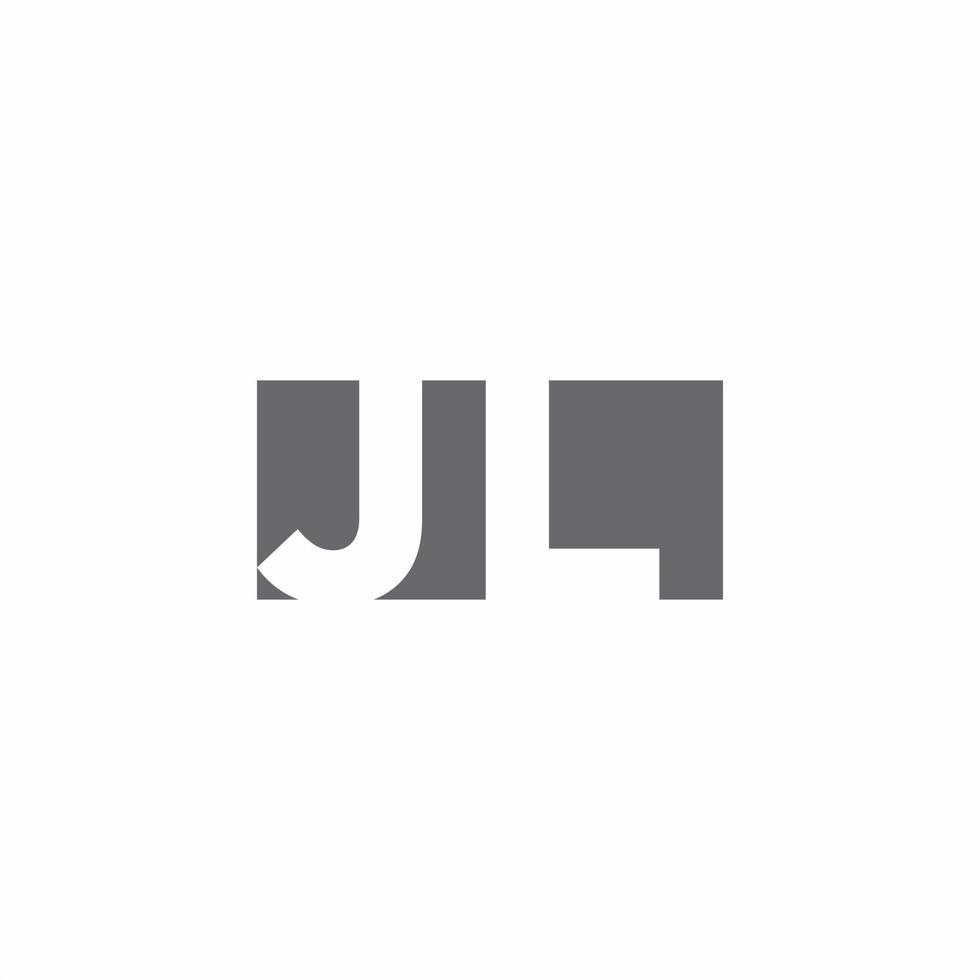 Monograma do logotipo da jl com modelo de design de estilo de espaço negativo vetor