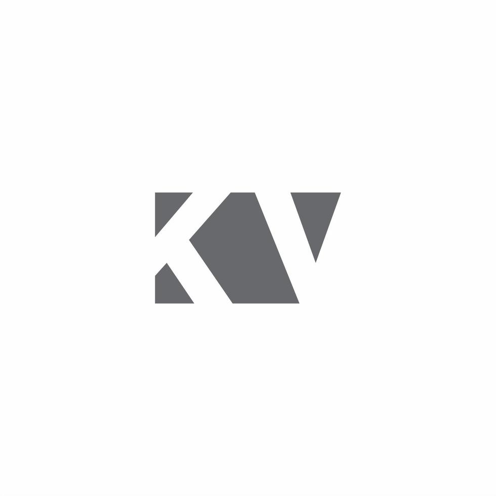 Monograma de logotipo kv com modelo de design de estilo de espaço negativo vetor