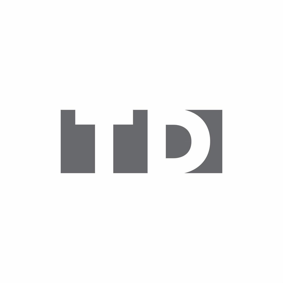Monograma de logotipo td com modelo de design de estilo de espaço negativo vetor