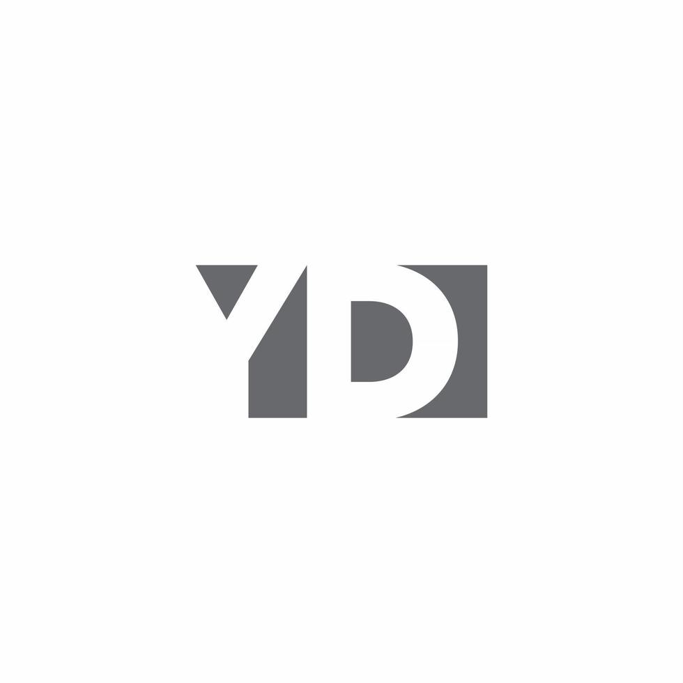 Monograma do logotipo yd com modelo de design de estilo de espaço negativo vetor