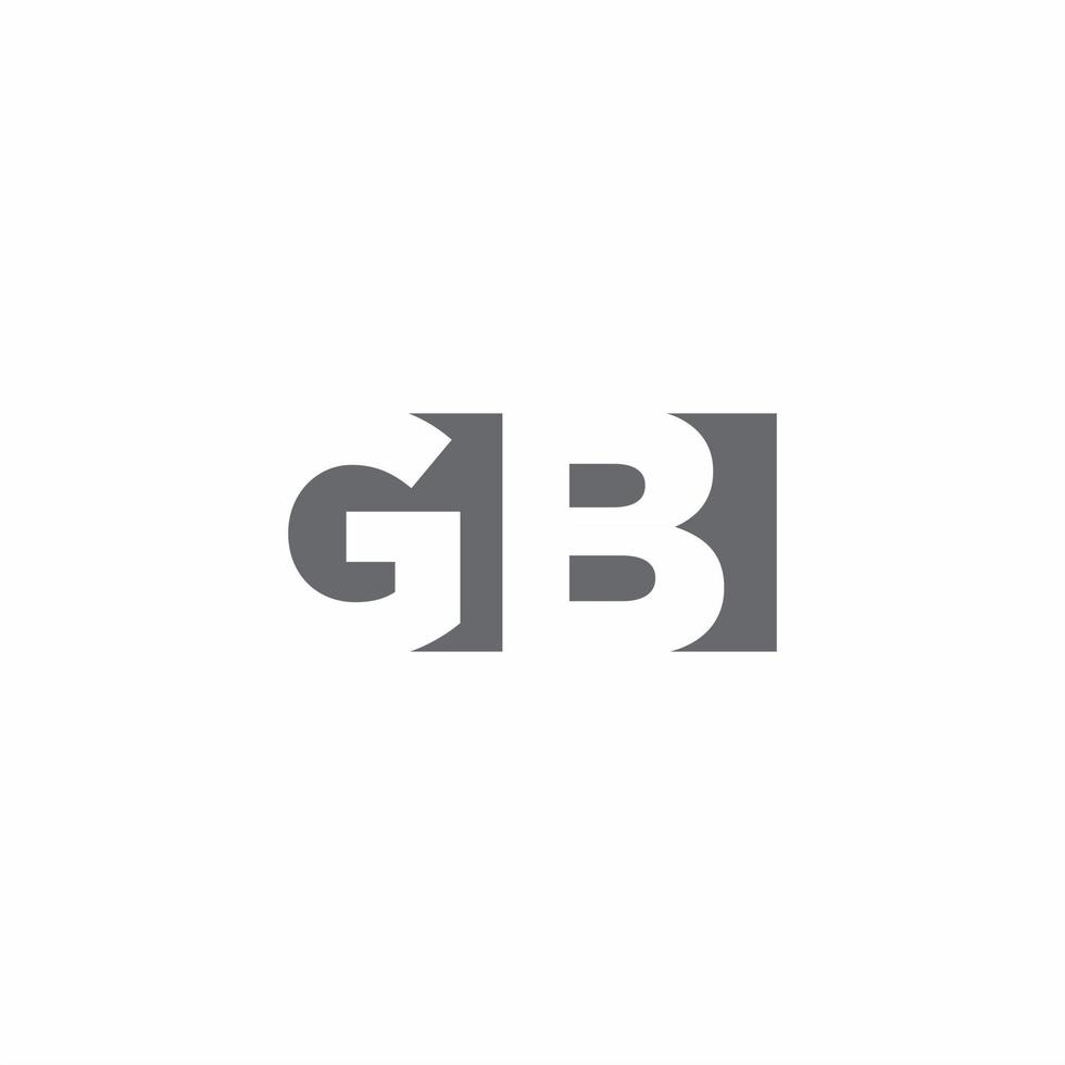Monograma de logotipo gb com modelo de design de estilo de espaço negativo vetor