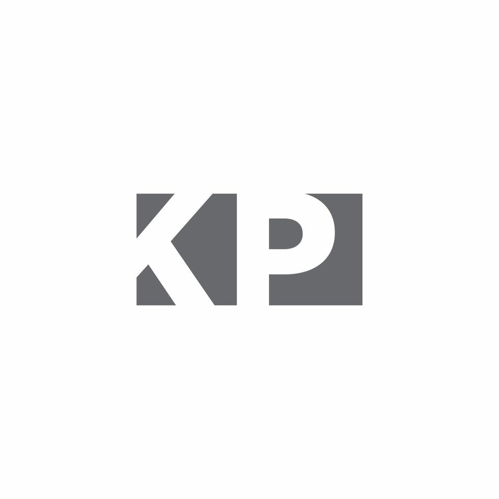 Monograma do logotipo da kp com modelo de design de estilo de espaço negativo vetor