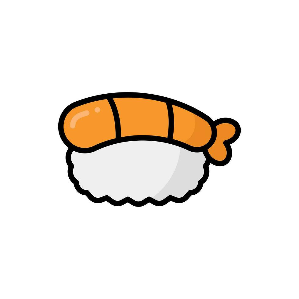 simples Sushi linear cor ícone. a ícone pode estar usava para sites, impressão modelos, apresentação modelos, ilustrações, etc vetor