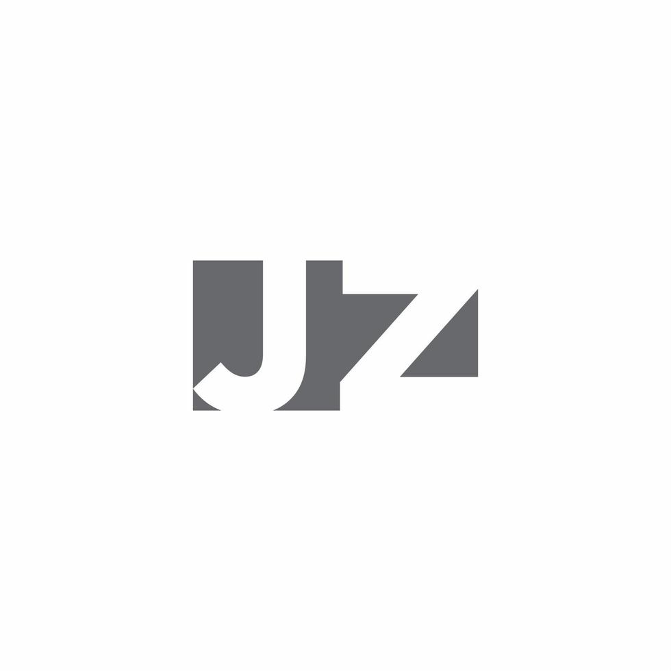 Monograma do logotipo jz com modelo de design de estilo de espaço negativo vetor