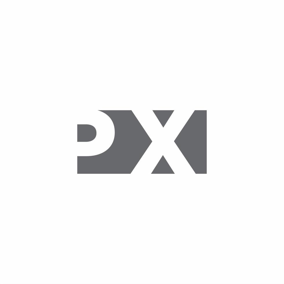 Monograma de logotipo px com modelo de design de estilo de espaço negativo vetor