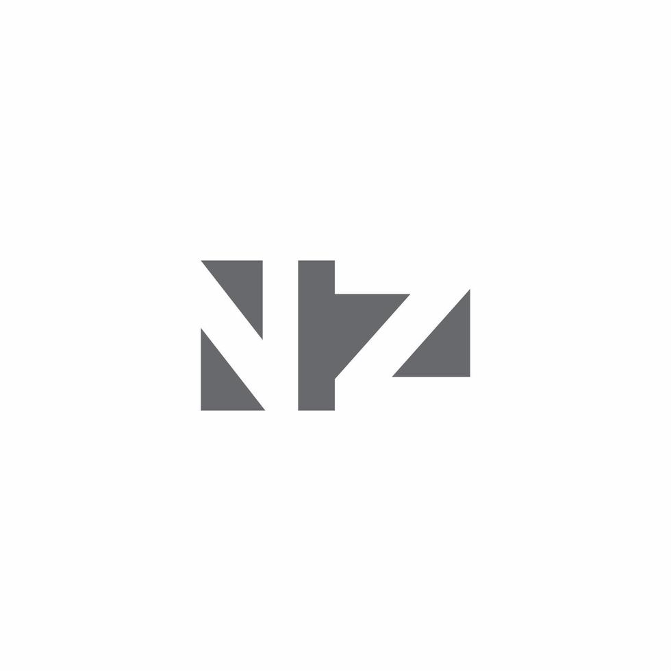 Monograma de logotipo nz com modelo de design de estilo de espaço negativo vetor