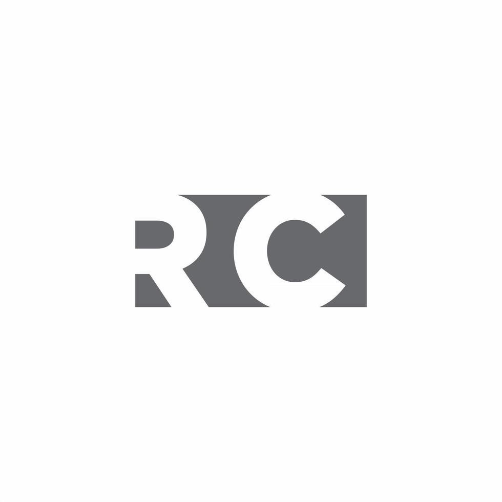 Monograma do logotipo rc com modelo de design de estilo de espaço negativo vetor